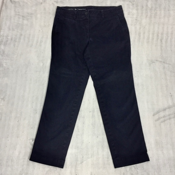 Talbots Perfect Chino Womens 8P Petite Dark Indigo Blue Pants Measure 32x27 - Picture 1 of 10
